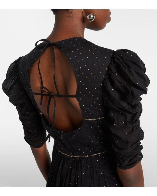 Isabel Marant Black Sichene Polka-Dot Cotton Maxi Dress