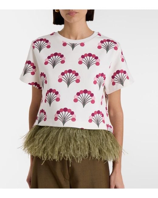 LaDoubleJ Pink La Scala Printed Cotton Jersey T-Shirt