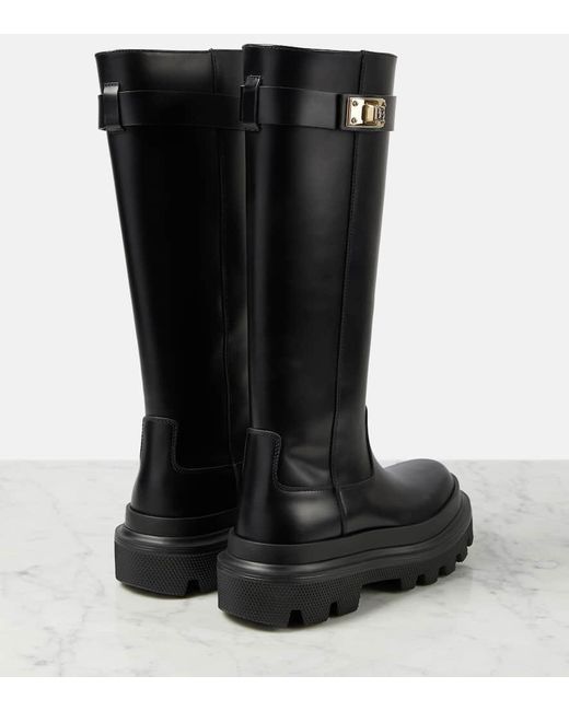 Botas altas de piel Dolce & Gabbana de color Black