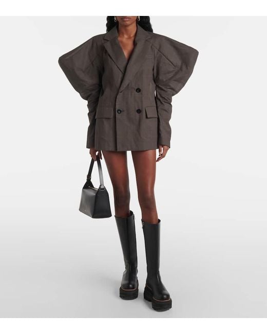 Sacai Gray Blazer Aus Baumwoll-Voile