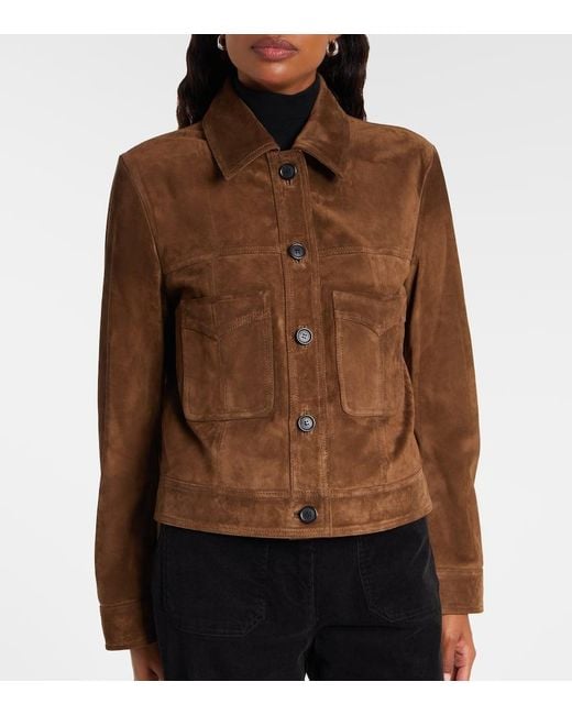 Nili Lotan Brown Jacke Aus Veloursleder