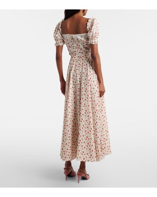 Dolce & Gabbana Pink Floral Silk And Cotton-Blend Charmeuse Top