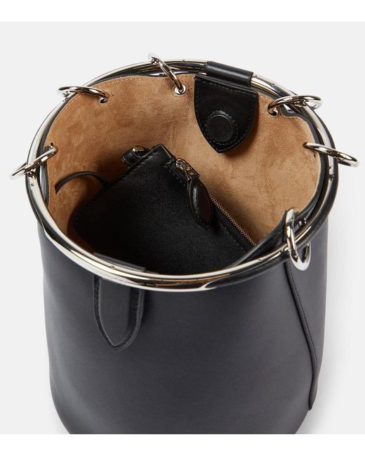 Alaïa Black Ring Medium Leather Bucket Bag