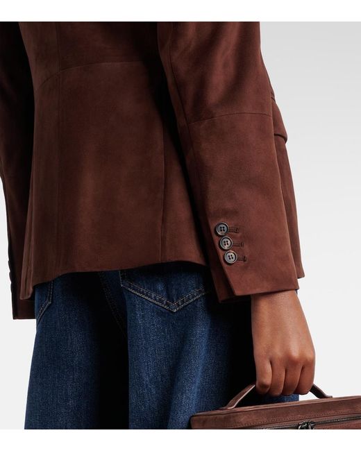 Brunello Cucinelli Brown Monili Suede Blazer