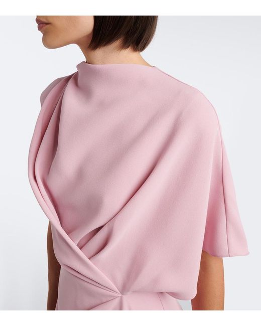Roksanda Pink Elva Asymmetric Crepe Midi Dress