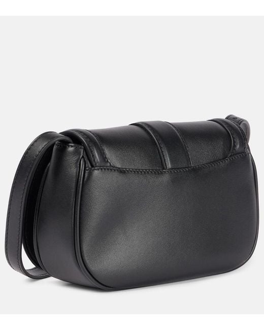 McQueen T-Bar Mini Leather Crossbody Bag in Black | Lyst