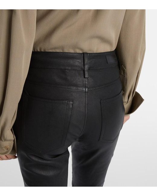AG Jeans Black Sophie Leather Bootcut Pants