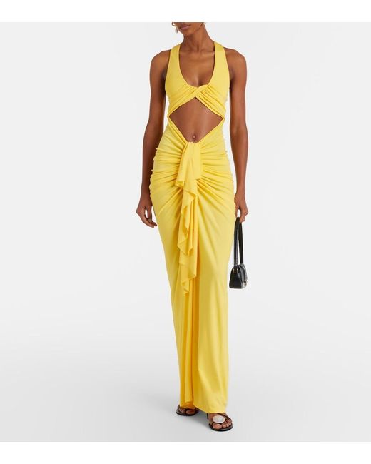 Christopher Esber Metallic Vivenda Cutout Gathered Gown