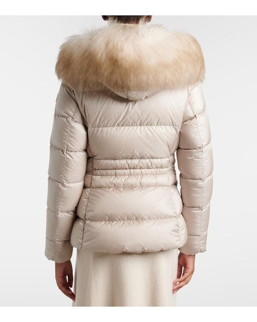 Moncler Natural Boed Shearling-Trimmed Down Jacket