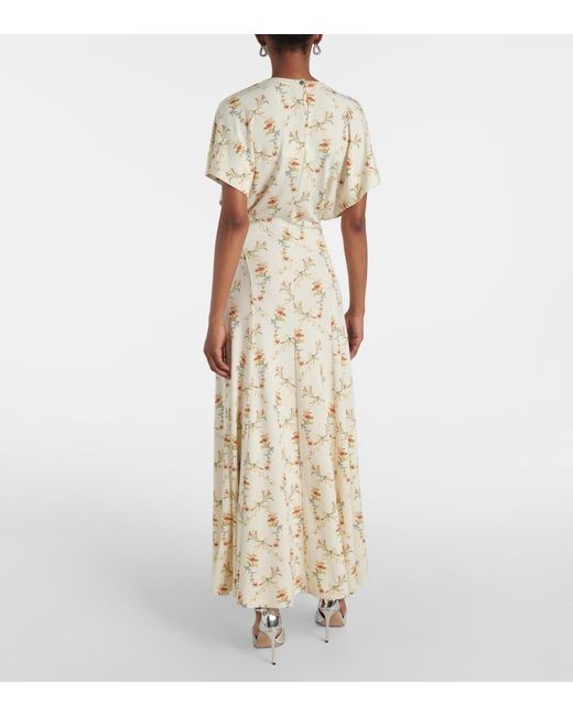 Rabanne Metallic Floral Gathered Midi Dress