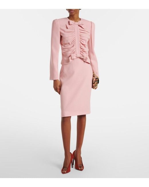 Valentino Pink Virgin Wool Crepe Jacket