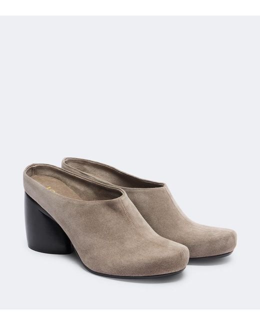 Loewe Brown Oval Suede Mules