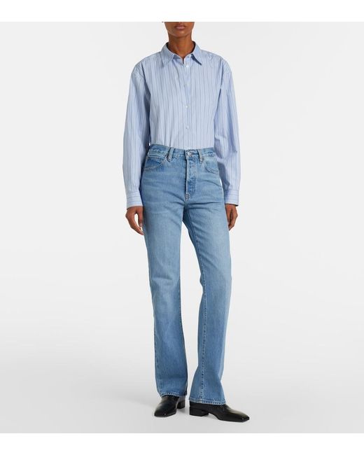 FRAME Blue The Vertical Straight Jeans