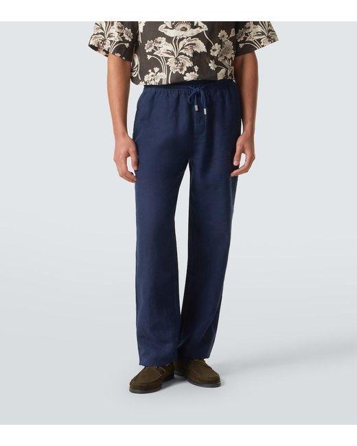 Vilebrequin Blue Pacha Linen Pants for men