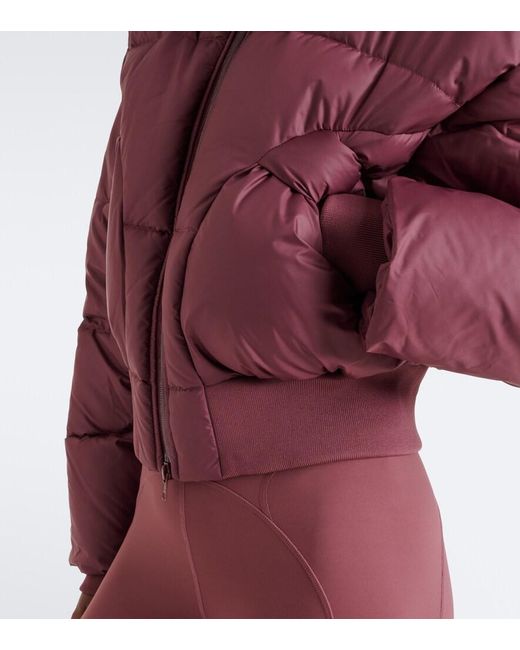 Adidas By Stella McCartney Red Cropped Puffer Jacket