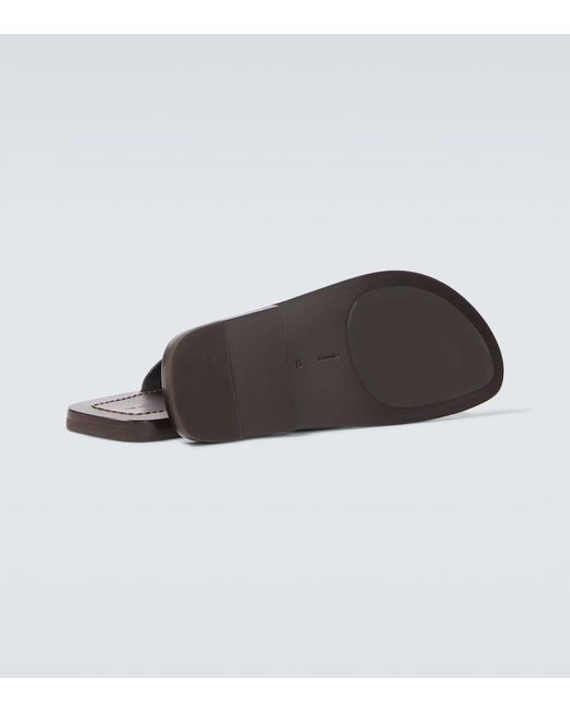 The Row Brown Dan Leather Thong Sandals for men