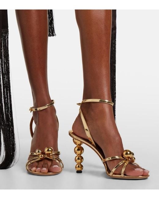 Ferragamo Karina Metallic Leather Sandals