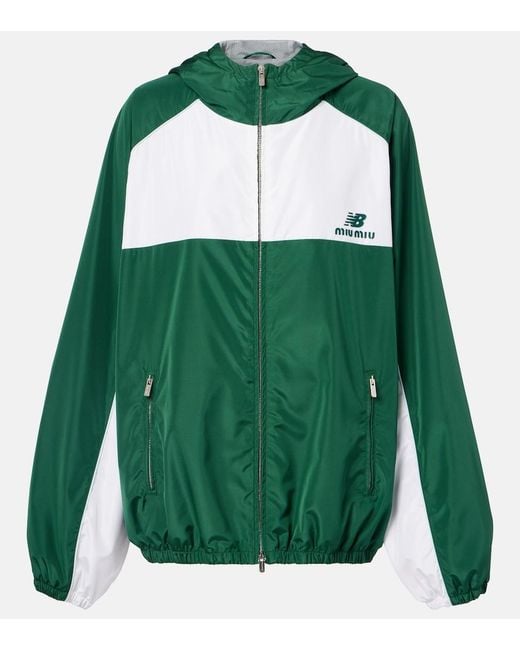 Miu Miu Green X New Balance Colorblocked Poplin Jacket