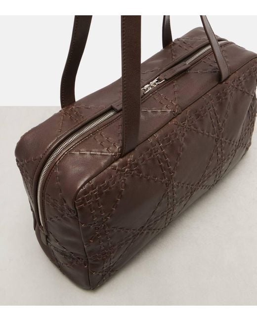 The Row Brown Astra Leather Shoulder Bag