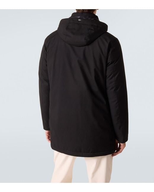 Herno Black Hooded Down Jacket for men