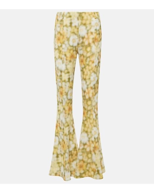 Pantalones flared Pippen florales Acne de color Yellow