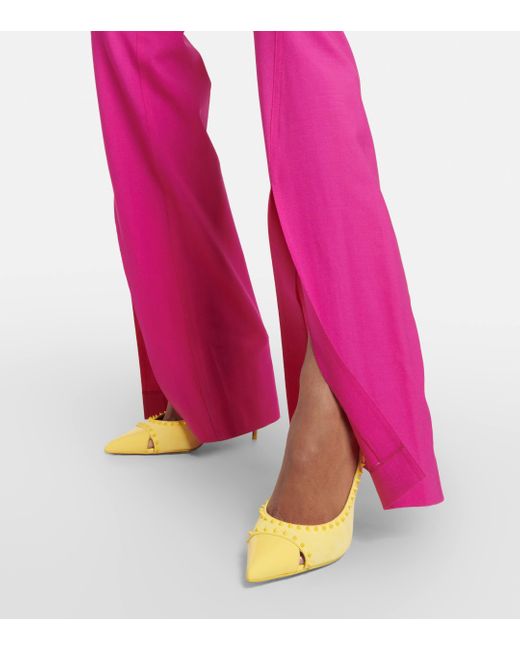Christian Louboutin Yellow Duvette Spikes 100 Suede Pumps