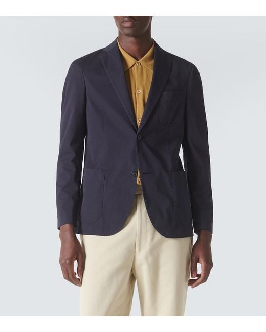 Slowear Blue Cotton-Blend Blazer for men