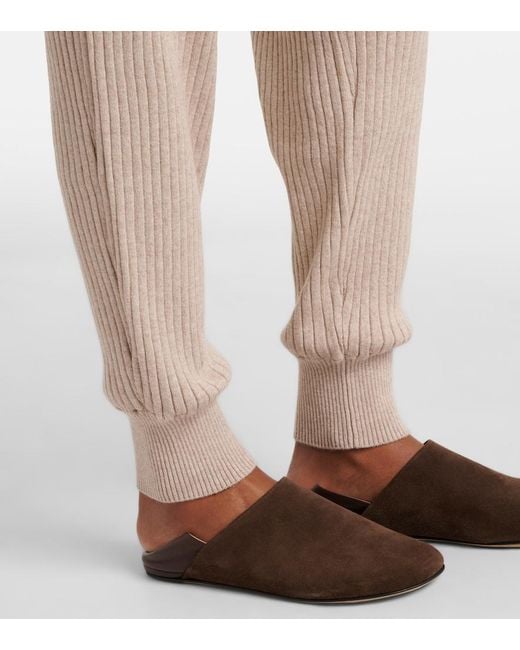 Jardin Des Orangers Natural Ribbed-Knit Cotton And Cashmere Sweatpants