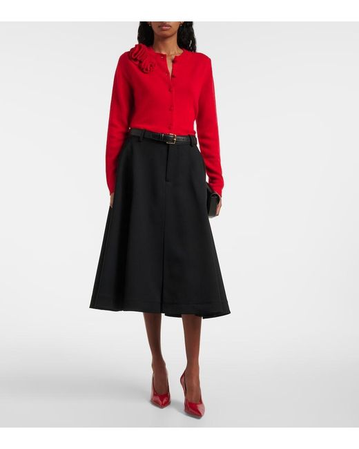Jardin Des Orangers Red Wool And Cashmere Cardigan