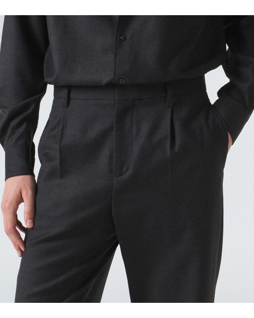 Agnona Blue Wool Wide-Leg Pants for men