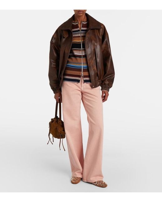 SLVRLAKE Denim Pink Mica Wide-Leg Jeans
