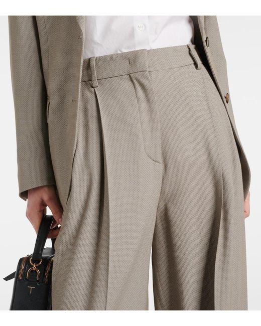 Tod's Natural Mid-rise Wide-leg Pants