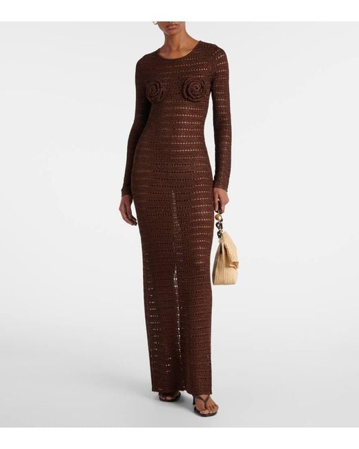 SAME Brown Maxikleid Aus Haekelstrick