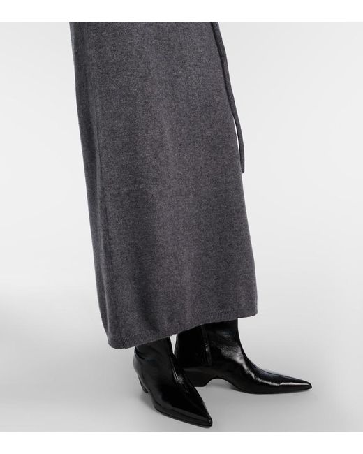 Lisa Yang Gray Tilde Belted Cashmere Maxi Dress