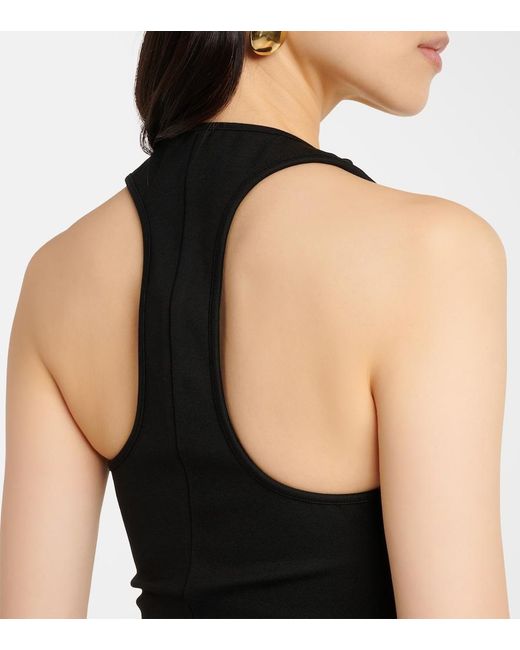 Area Black Logo Chain-Detail Midi Dress