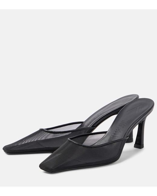 The Attico Blue Juno 75 Mesh Mules