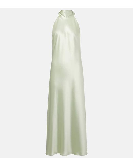 Galvan White Maxikleid Sienna Aus Satin