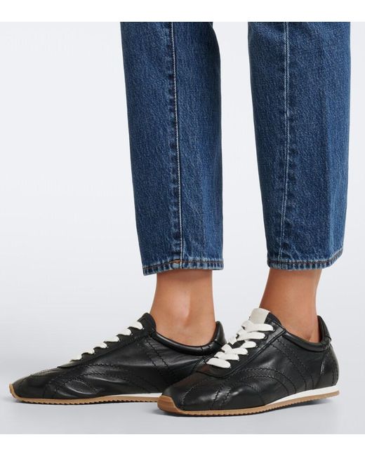 Totême Black Flex Leather Sneakers