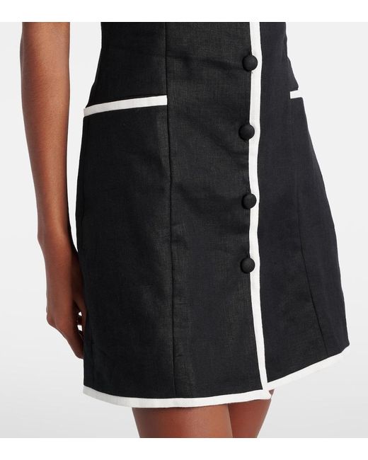 Faithfull The Brand Black Leria Linen Minidress