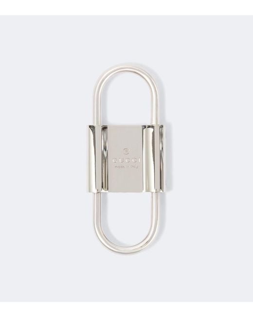 Gucci White Padlock Key Ring for men