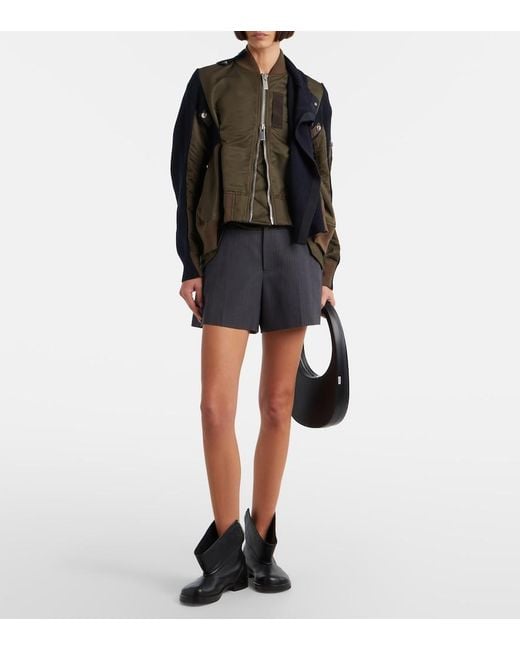 Sacai Black Paneled Blouson Jacket