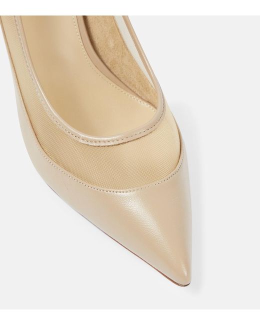 Khaite Natural River Leather And Mesh Pumps