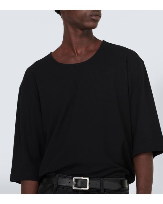 Lemaire Black Cotton Jersey Top for men