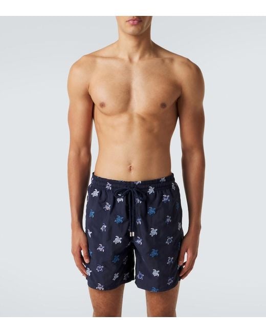 Vilebrequin Blue Printed Swim Trunks for men