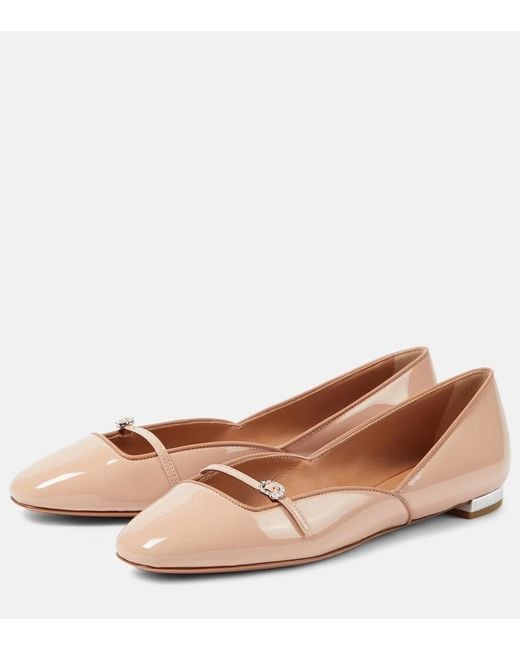 Aquazzura Pink Soul Sister Patent Leather Ballet Flats