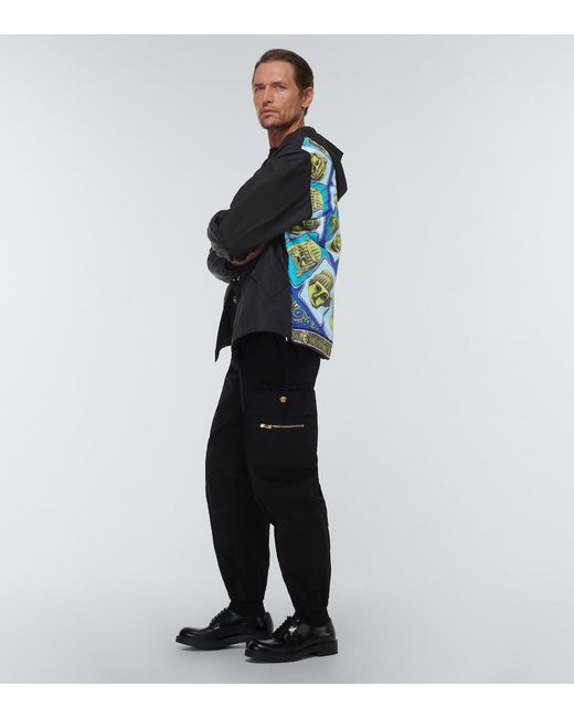 Versace Black La Maschere Printed Jacket for men