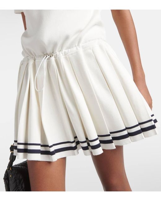 Moncler White Pleated Minidress