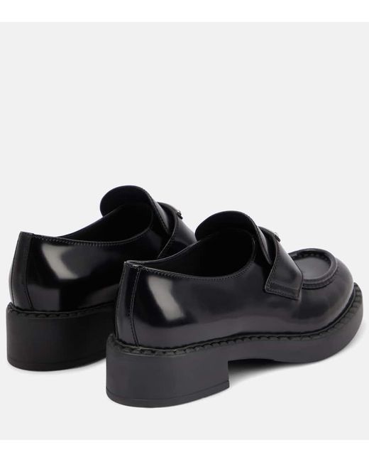 Prada Black Loafers Aus Leder