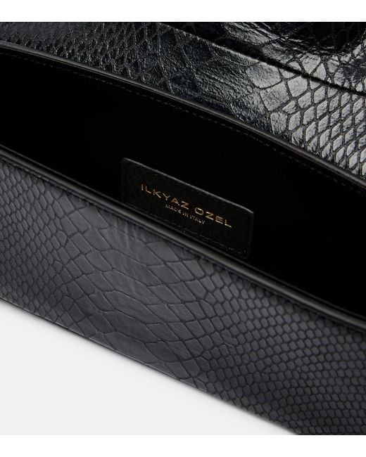 The New Arrivals Ilkyaz Ozel Black Obscura.06 Leather Shoulder Bag