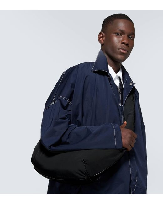 Bottega Veneta Black Buddy Leather-trimmed Crossbody Bag for men